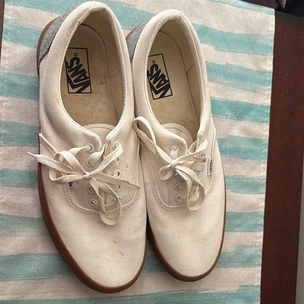 Vans White Canvas Sneakers Classic Style